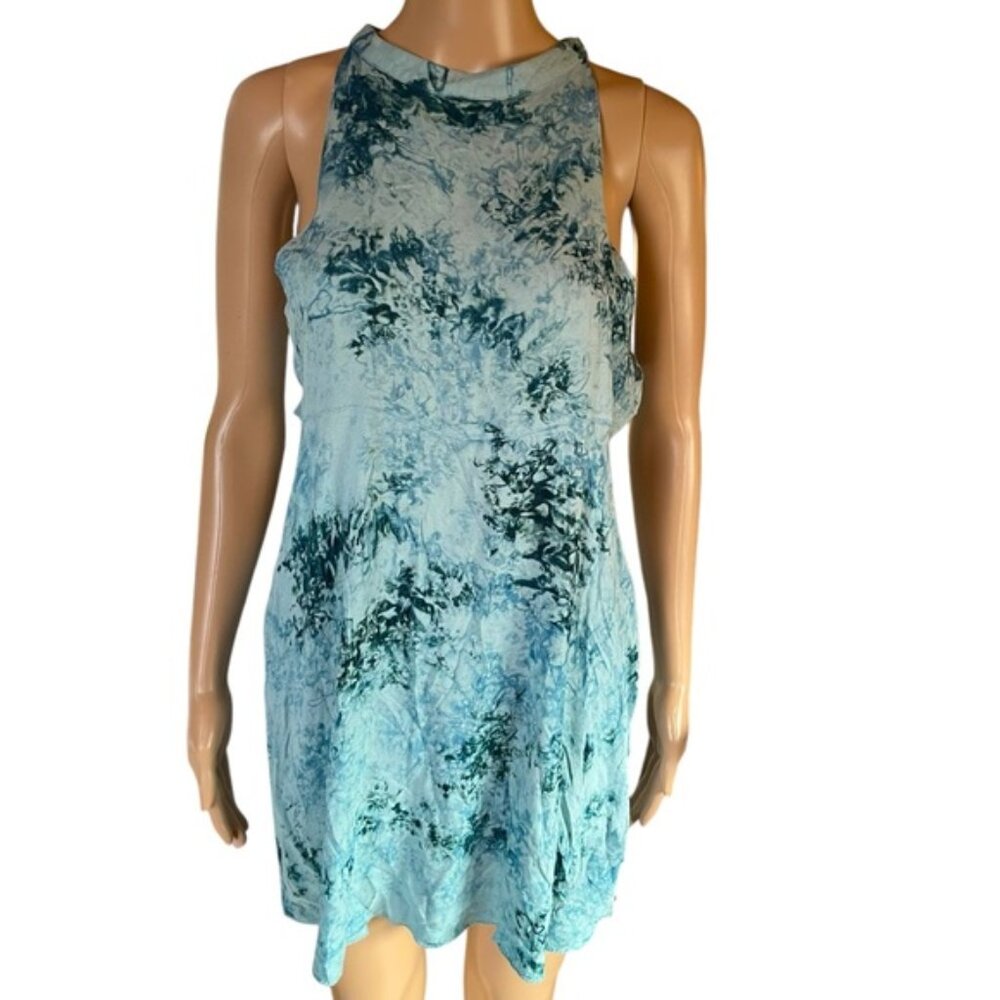 ONE TEASPOON blue viscose apron neck cutout dress medium